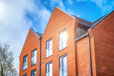 New aparments building construction site in england uk.