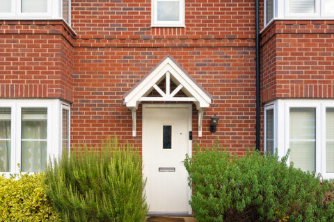 Real estate in United Kingdom – English family house front door facade
